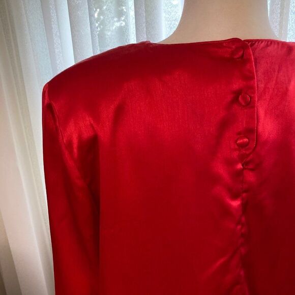 Blouse Concepts Red Pullover Blouse SZ 14 90’s - Picture 8 of 11